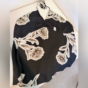 Banana Republic Black Floral Halter Top
